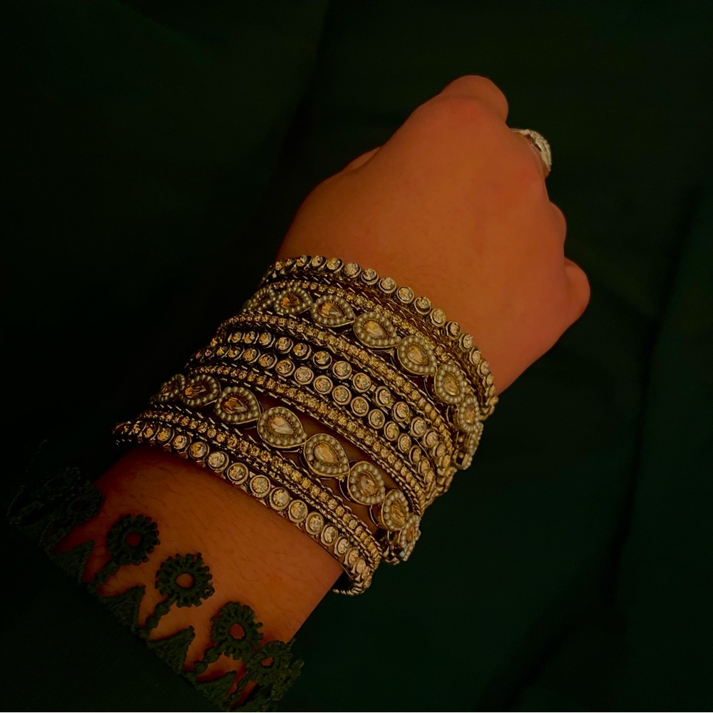 Elegant Gold and Silver Bangle Set